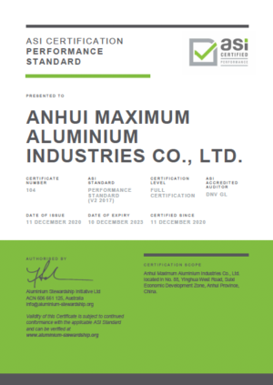 ASI certifies Jiangsu Zhongji Lamination Materials Co., Ltd.’s aluminium casting and cold rolling facility