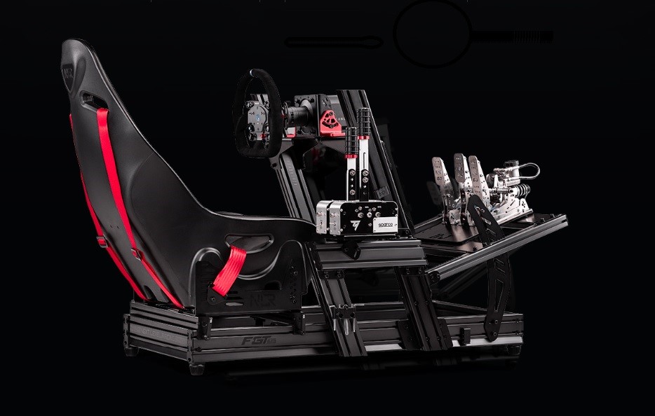 Aluminium featured GTElite sim racing cockpit ensures peripheral flexibility