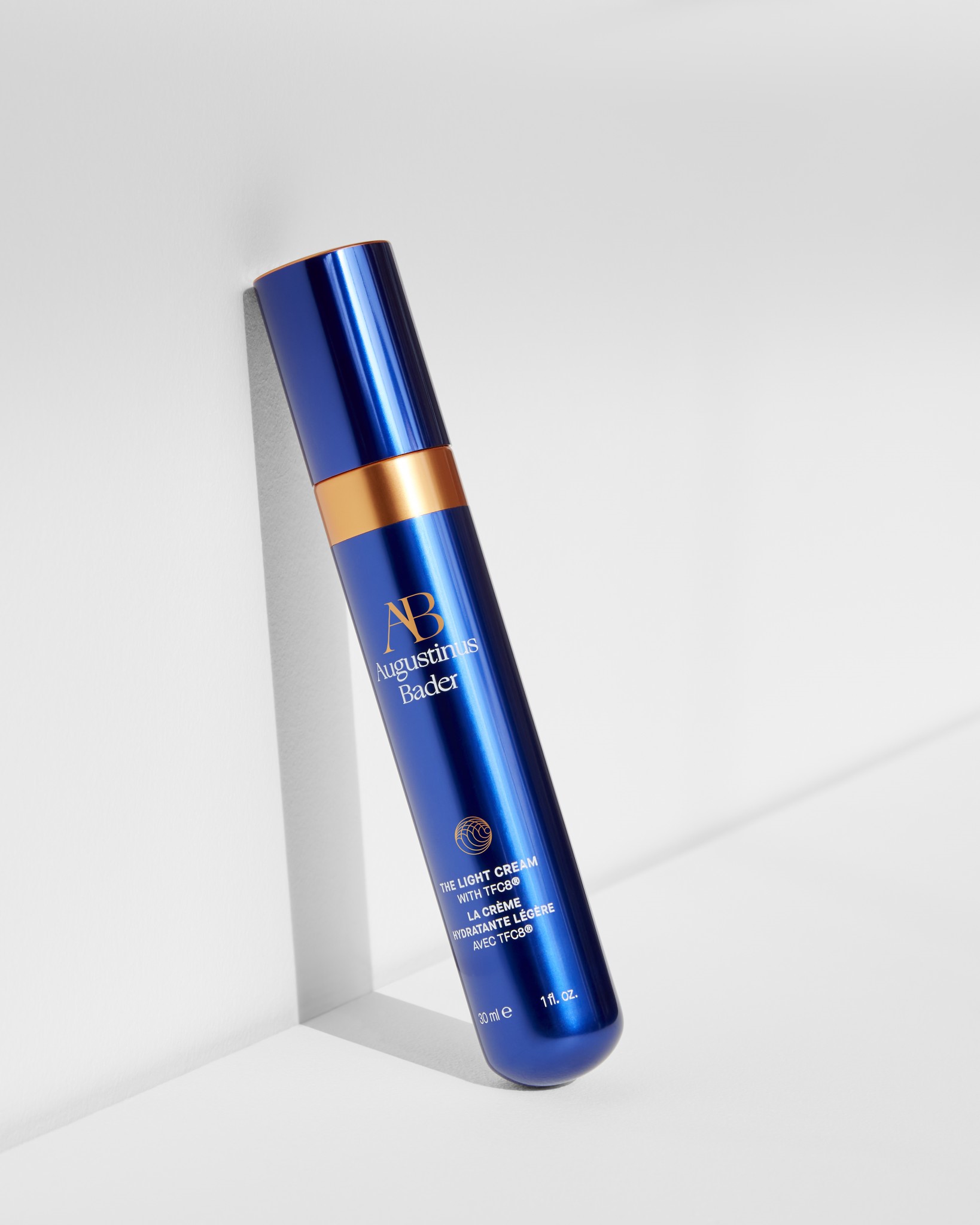 Augustinus Bader's The Light Cream finds sustainability in a metallic blue aluminium case