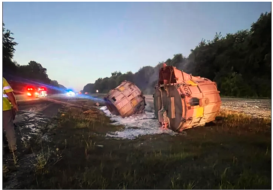 Molten aluminium spill closes I-165 northbound at Fairview Drive overpass in Daviess County