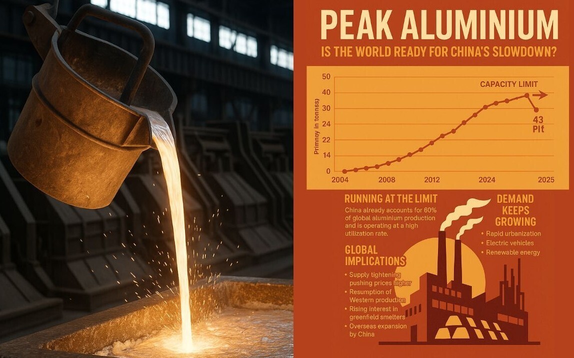 With a growth rate of 2.6%, what happens when China’s aluminium production peaks?