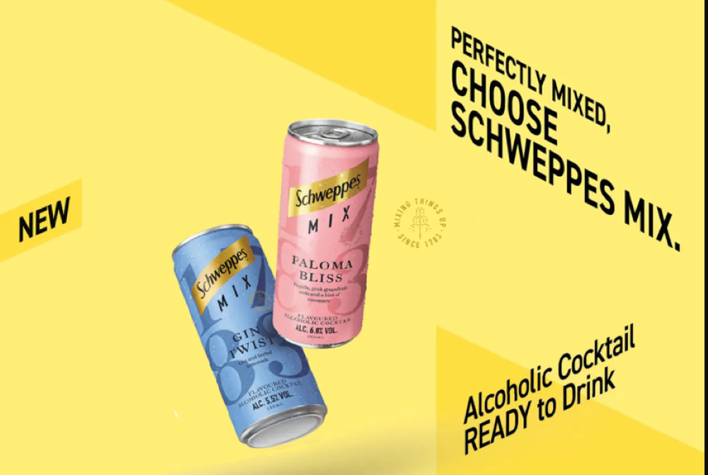 Introducing Schweppes Mix, the newly launched RTD cocktails in 250ml aluminium cans