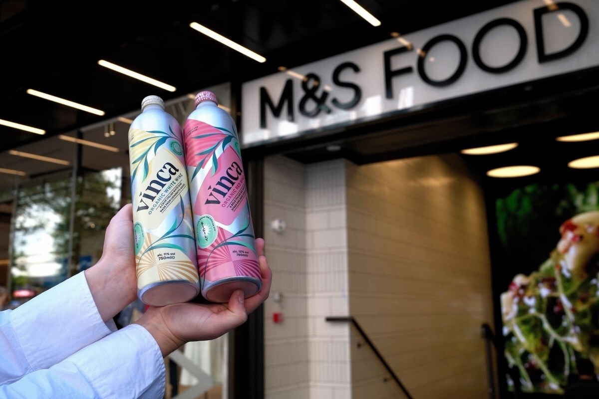 Vinca rolls out 100% recycled aluminium bottled wines across M&S Food
