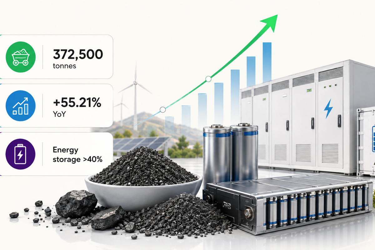 Energy storage demand drives 55% surge in July anode material output in China
