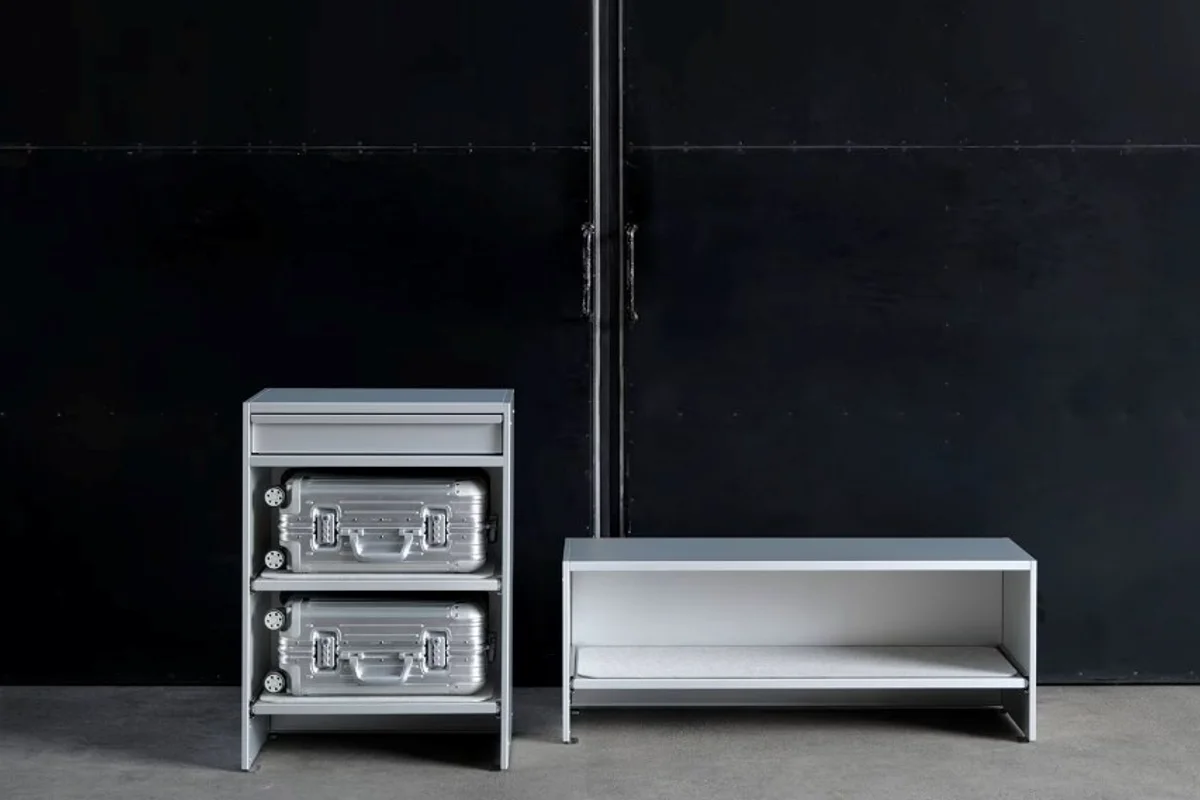 Rimowa and Lehni redefine suitcase storage with aluminium precision