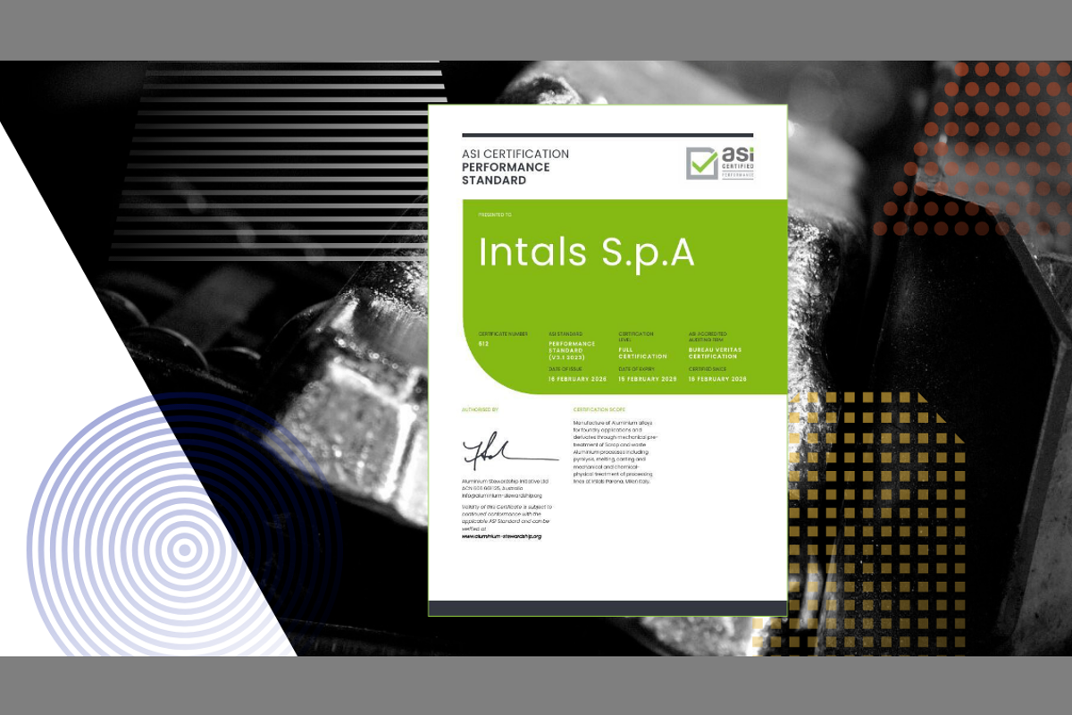 ASI certifies Intals S.p.A. against Performance Standard V3.1