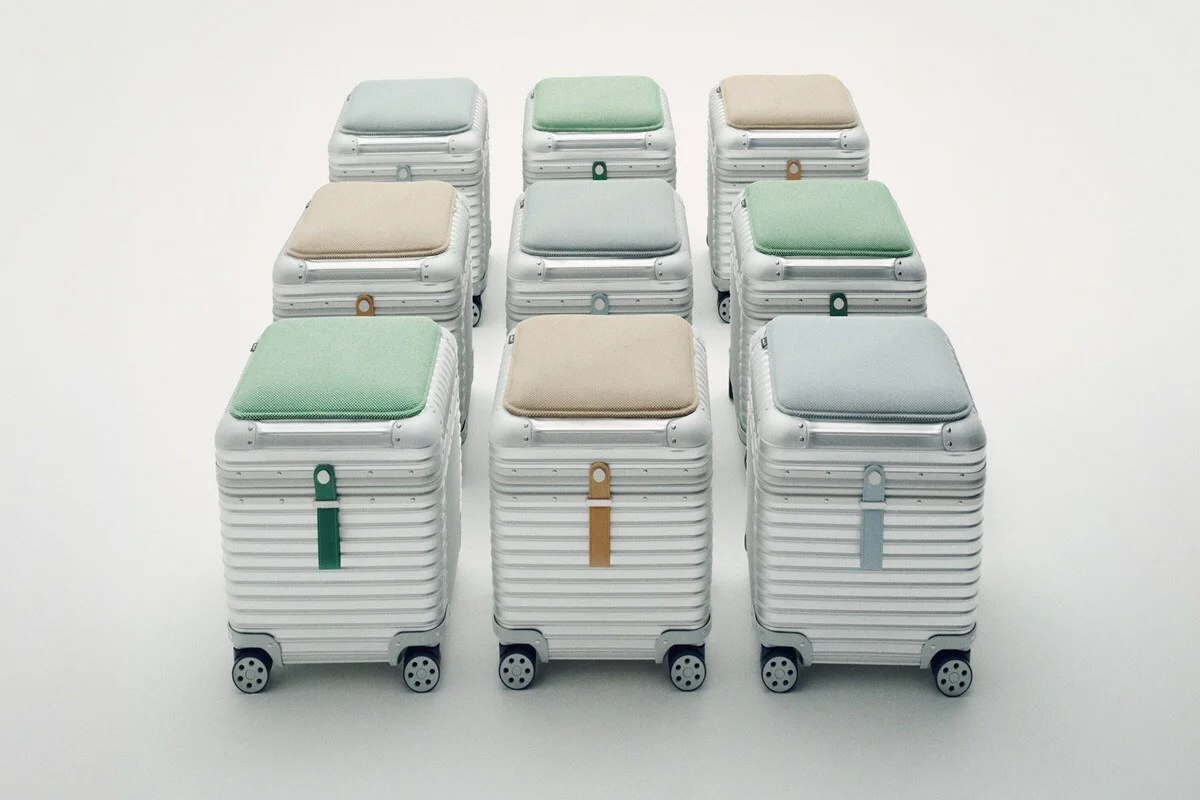 RIMOWA & Vitra collaborated to launch a luggage-like aluminium stool