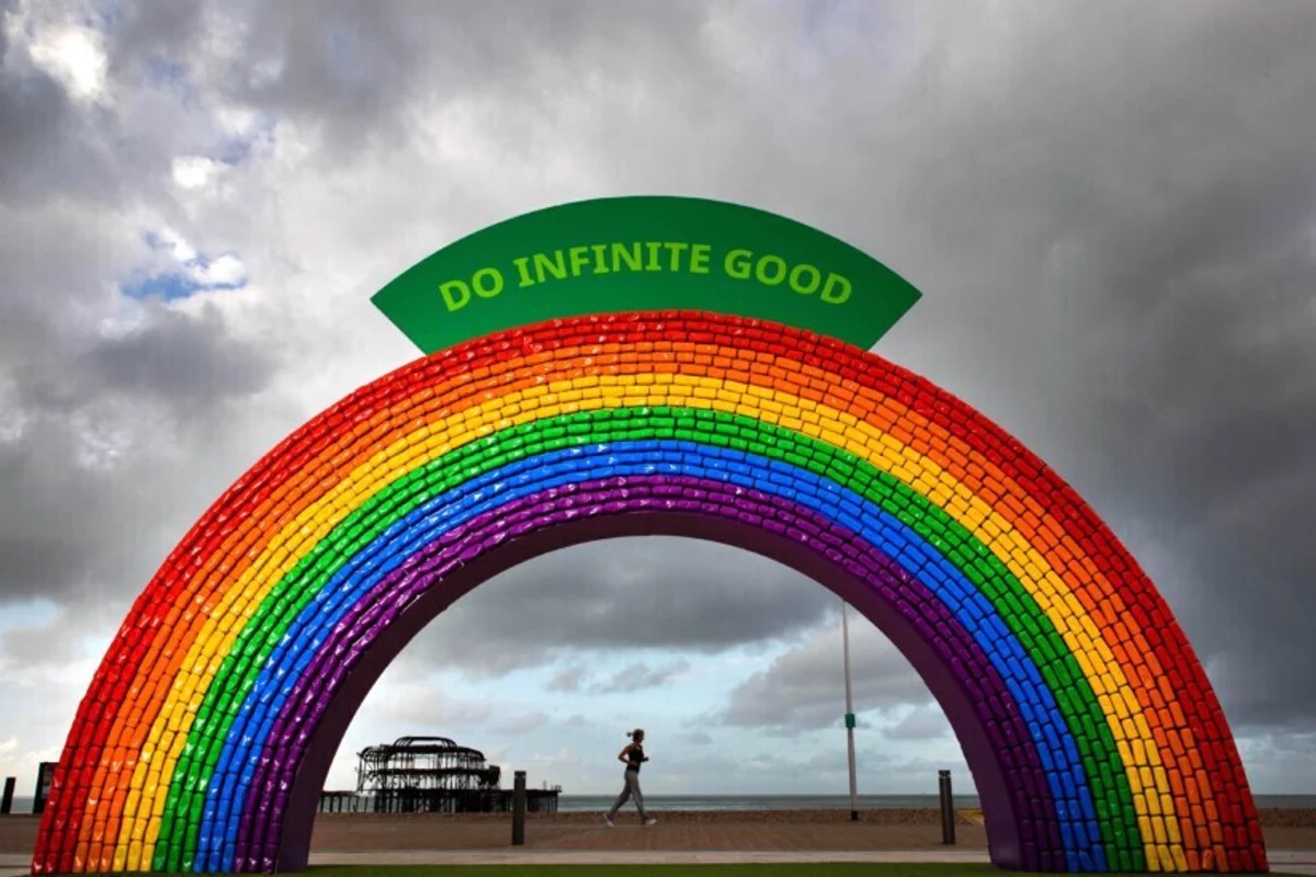 Giant recycling rainbow lights up St Patrick's festival in Dublin