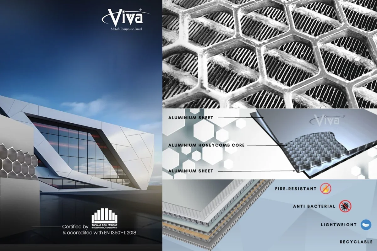 Viva redefines architectural standards with fire-resistant aluminium honeycomb panels