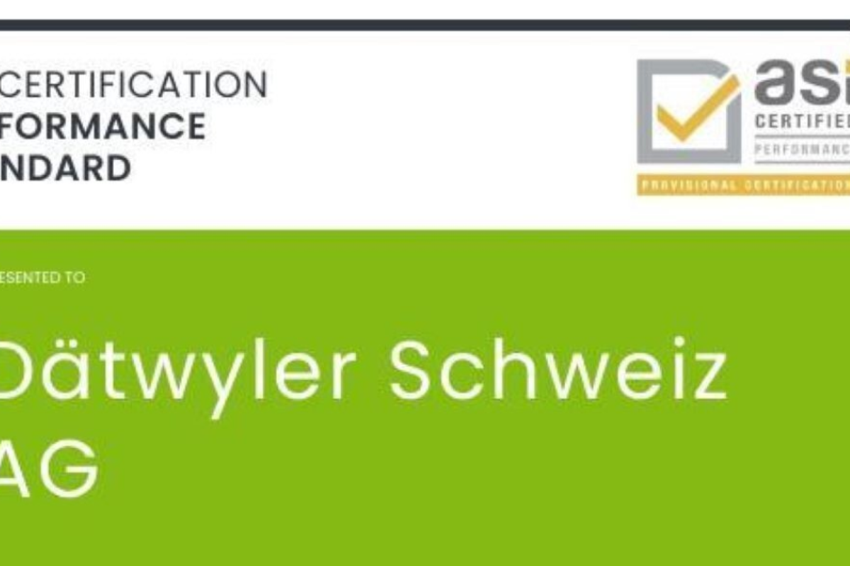 Aluminium capsule producer Dätwyler Schweiz achieves the ASI Performance Standard V3 Certification