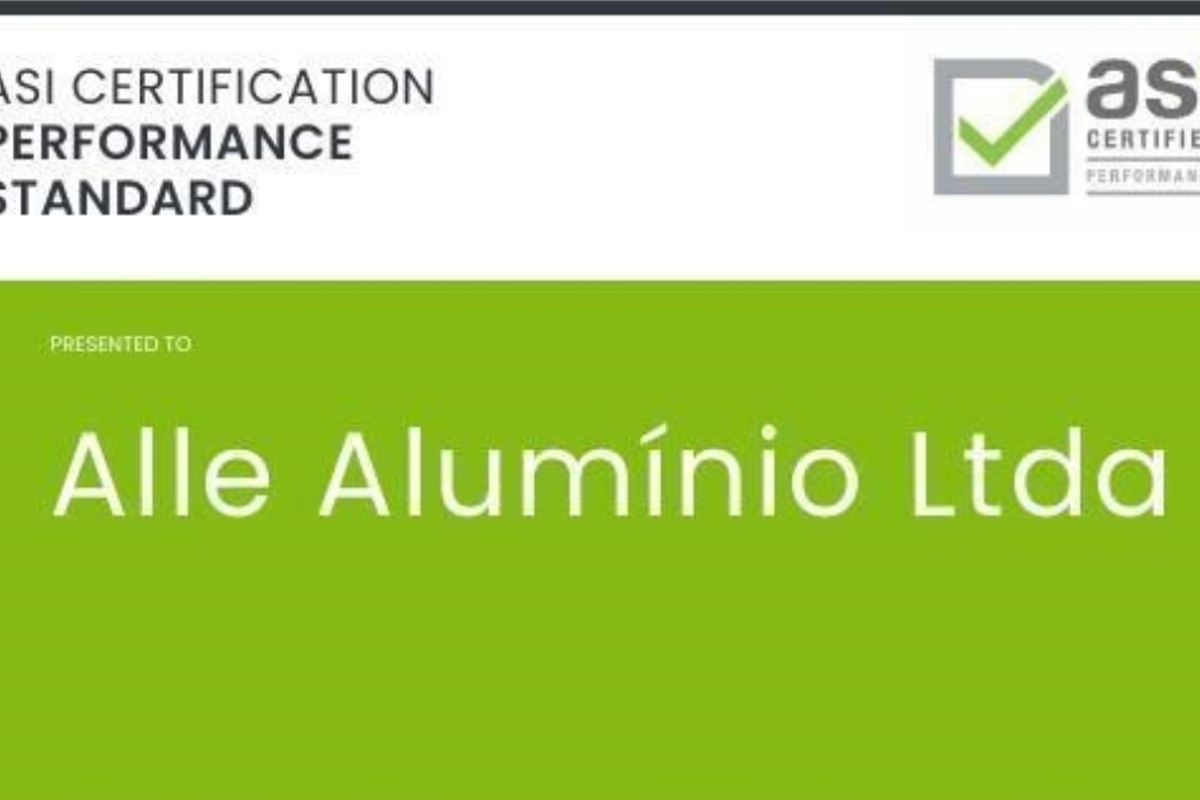 ASI certifies Alle Aluminio Ltda against Performance Standard Certification for world-class recycled aluminium production
