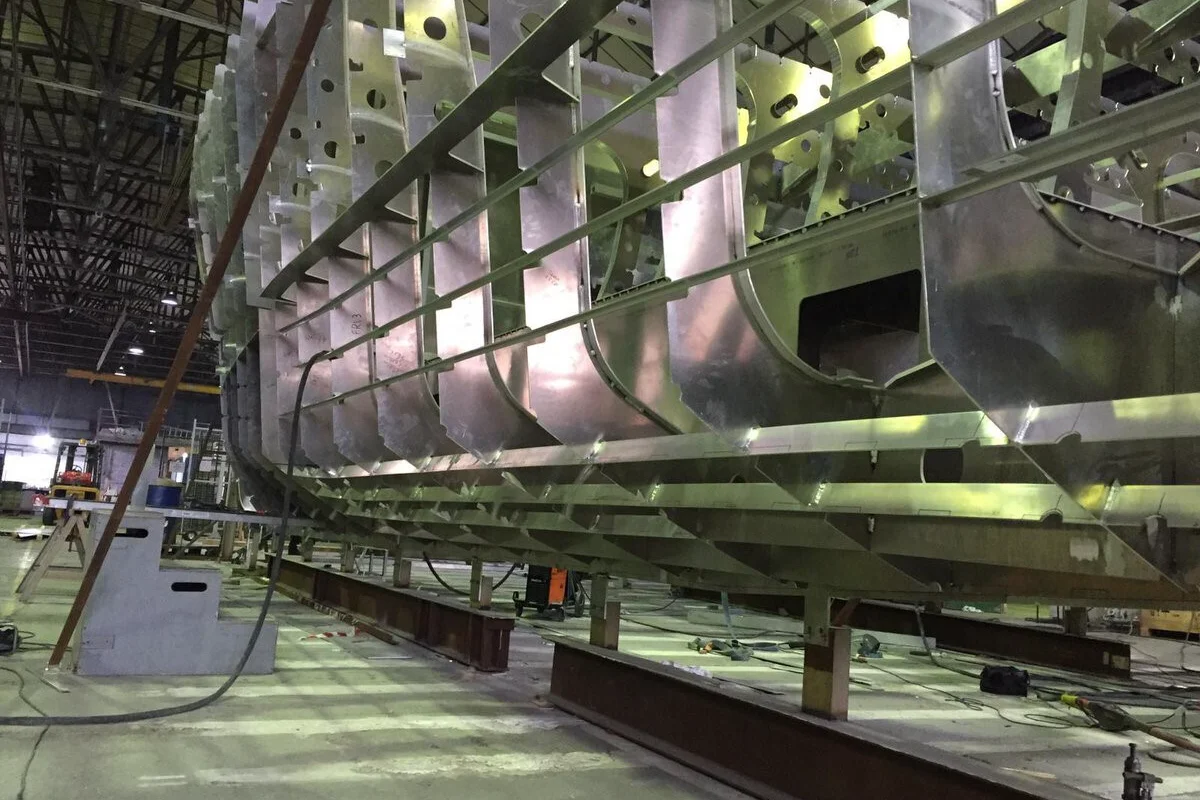 The largest catamaran is halfway to one with Australia's custom superyacht builder