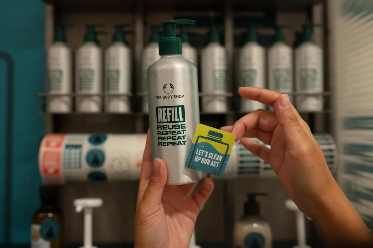The Body Shop’s new Rushden store features an aluminium bottle refilling station