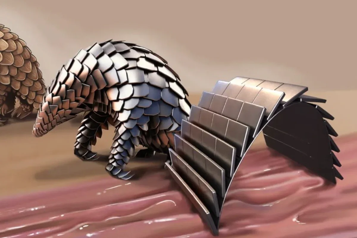 Pangolin-shaped medical robot with aluminium scales safely navigates human body