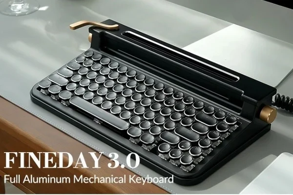 Fineday 3.0 typewriter style keyboard upholds an aircraft-grade aluminium body