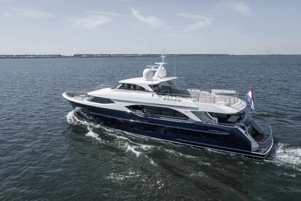Moonen 110, the aluminium-built superyacht completes its first week of sea trials