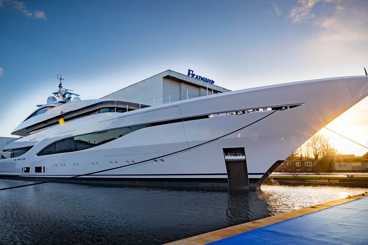 Fraser’s 75-metre Feadship superyacht Arrow sports light aluminium body