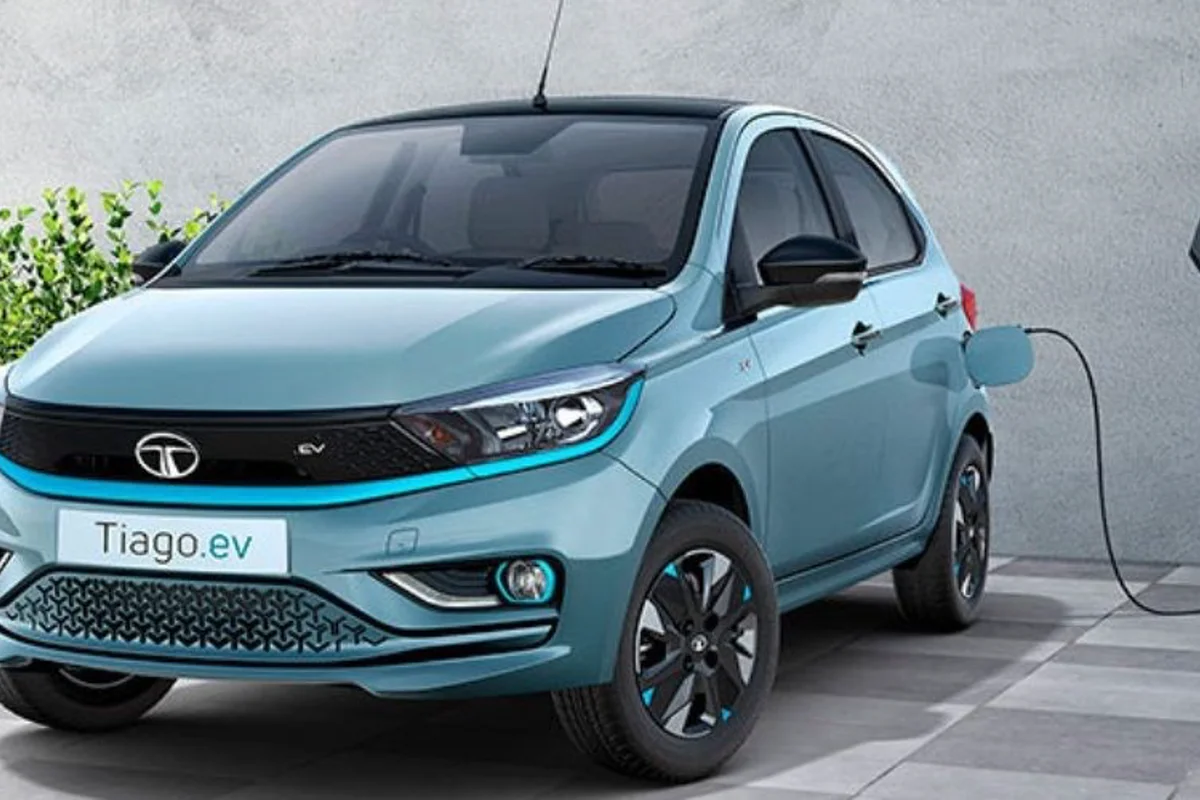Prototype of Tata Tiago EV with aluminium-air batteries displayed at Auto Expo India 2023