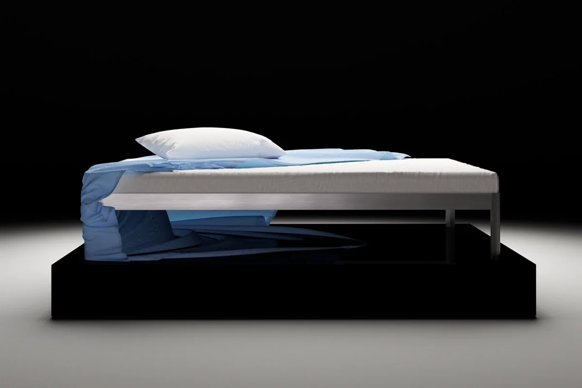 Danish design furniture brand ReFramed exhibit bed made from recycled aluminium