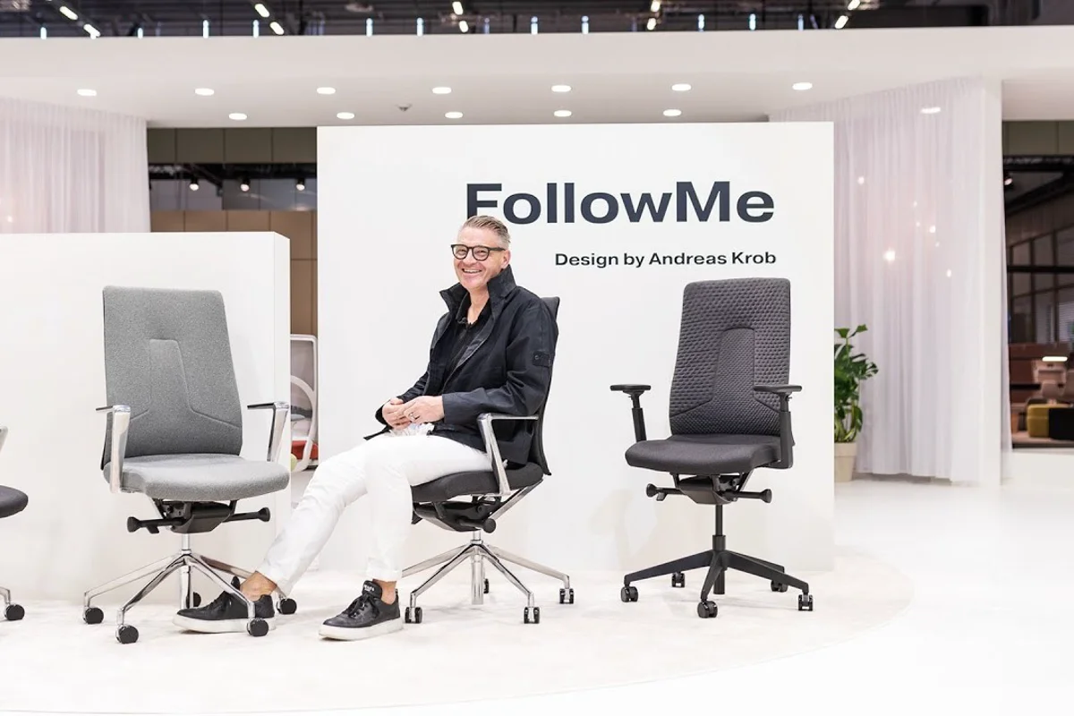 B4K owner Andreas Krob reveals FollowMe a lightweight modern aluminium chair crafted for comfort