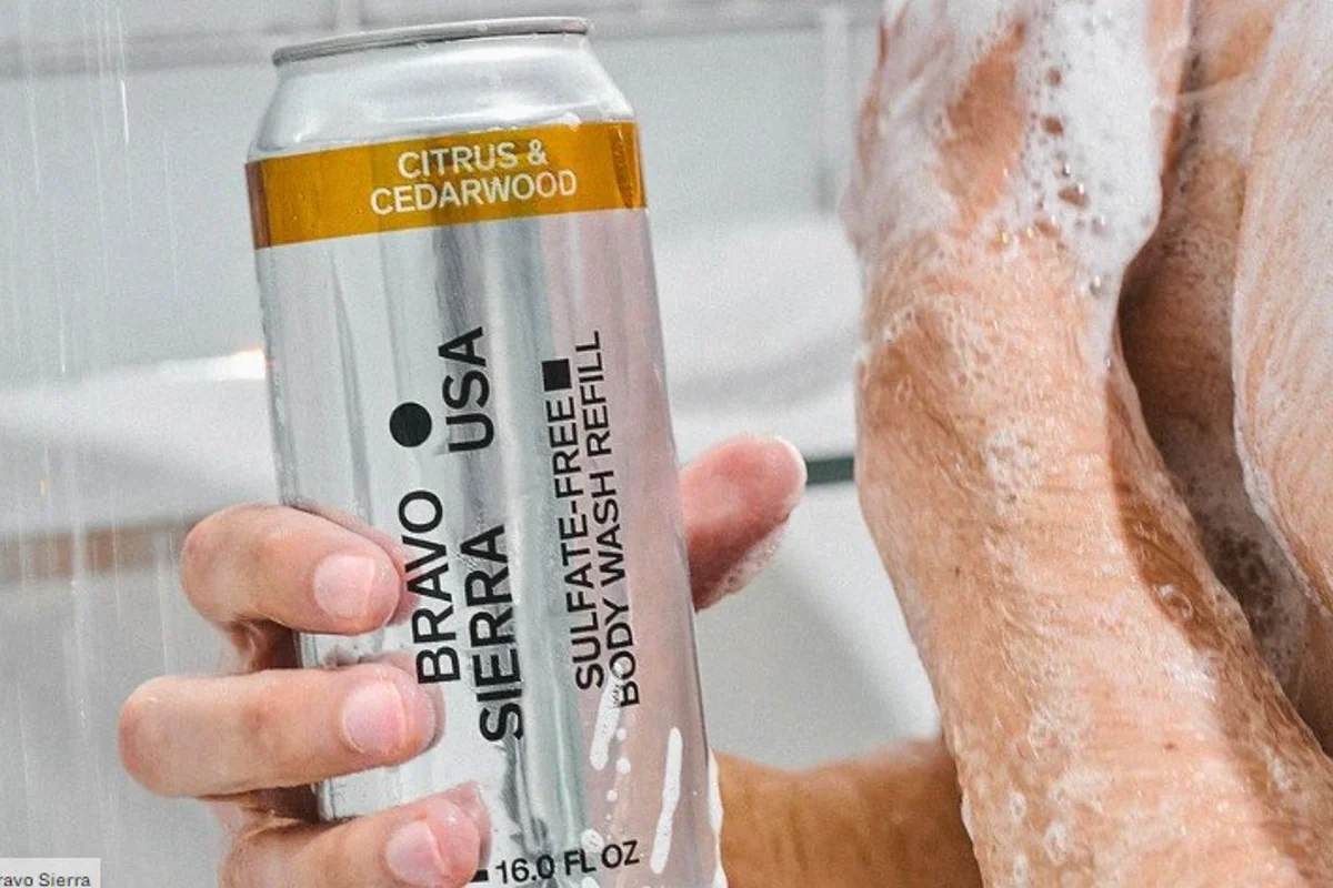 Bravo Sierra rolls out body wash in reusable aluminium cans with attachable pumps
