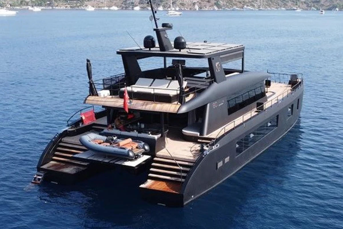 Aluminium built VisionF 80 from the Firstline family is around 24 metres in length