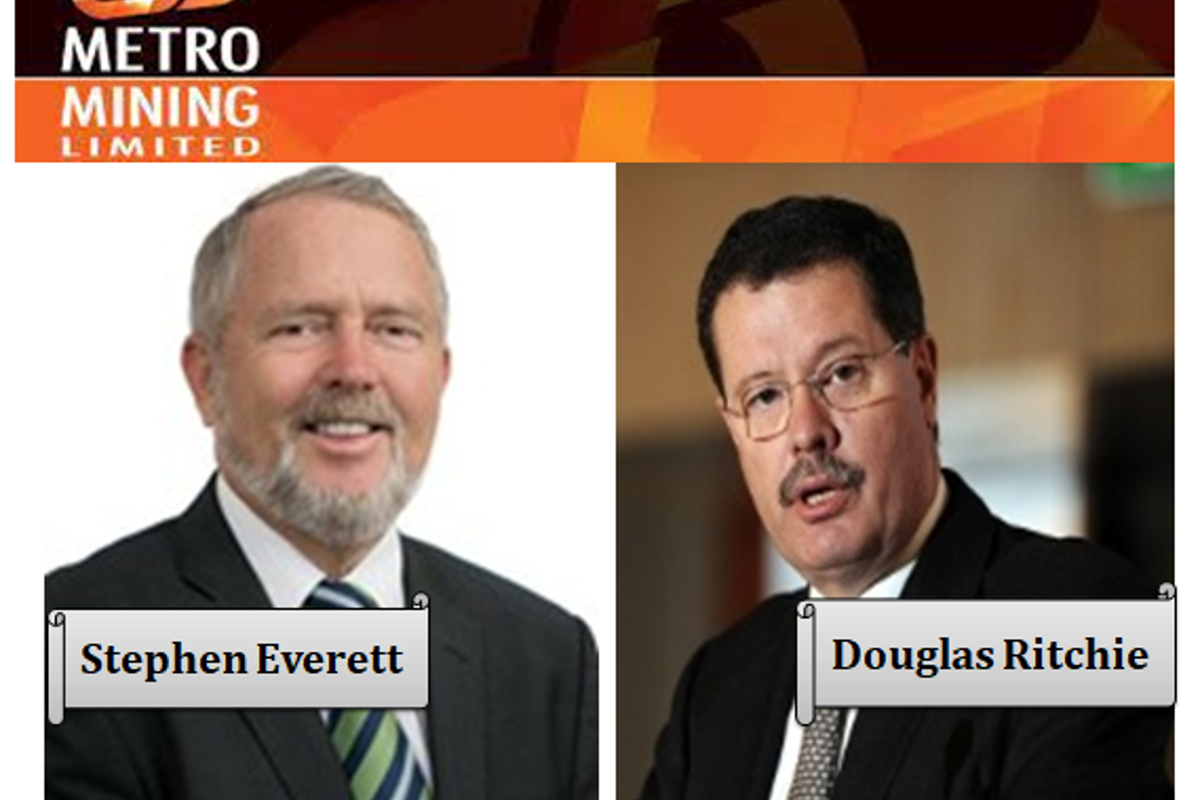 Metro Mining: Stephen Everett to step down, Douglas Ritchie to be appointed as new Chairman