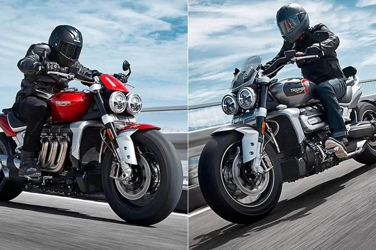 Triumph Rocket 3 with multi-spoke cast Aluminium wheels lands to blaze the South African roads