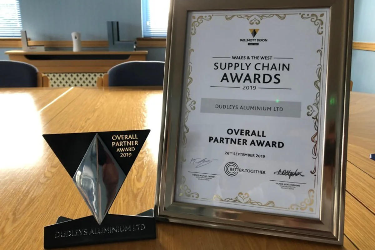 Dudley’s Aluminium wins Overall Partner Award at the Willmott Dixon Supply Chain Awards
