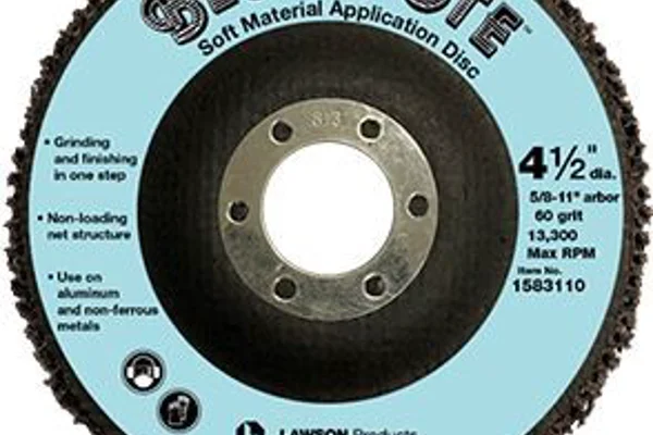 Lawson Products Inc. designs Blue-Kote flap disc for grinding aluminium and other metals