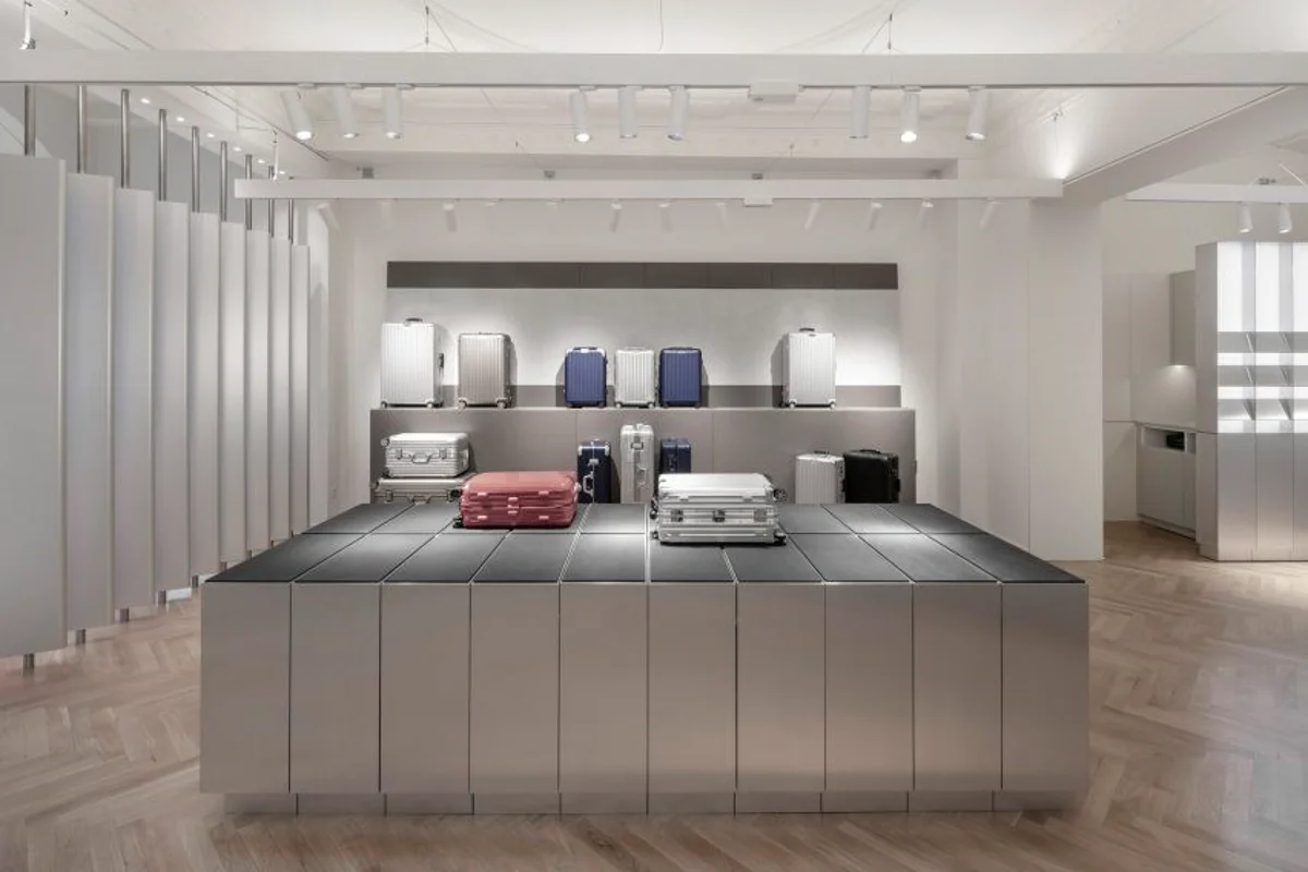 Universal Design Studio uses aluminium for Rimowa’s Berlin store interior
