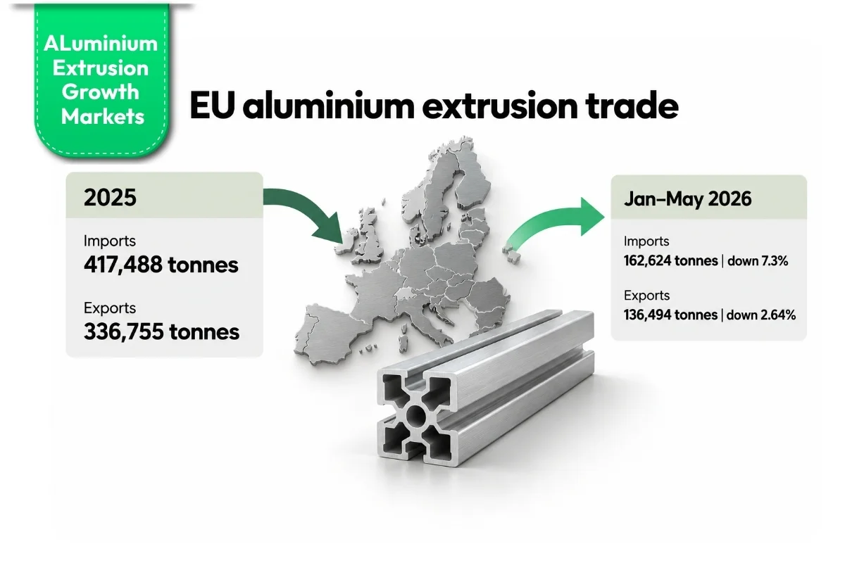 EU aluminium extrusion trade story: Exports rebound and imports retreat, yet inbound volumes remain higher