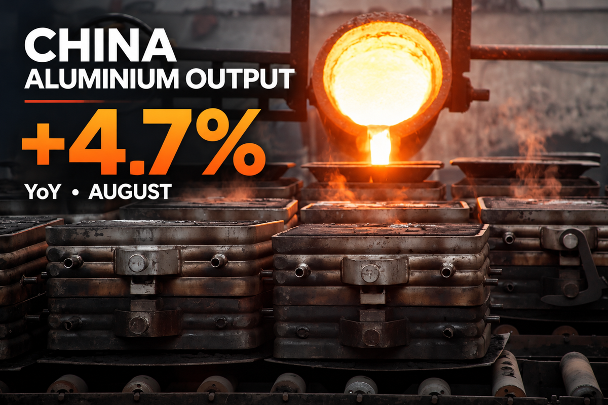 China aluminium output rises 4.7% YoY to record high in August