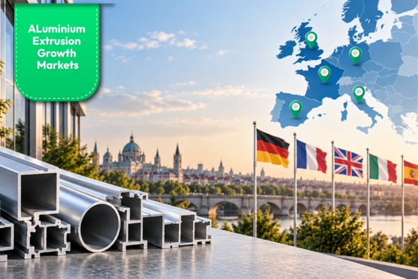 Europe holds 10% of global aluminium extrusion demand, supported by Germany’s Constellium, France’s Hydro Extrusions & Italy’s Metra