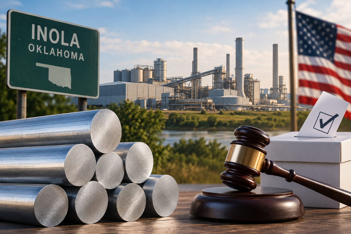 Oklahoma aluminium smelter project faces Inola referendum and the $4b facility could change location