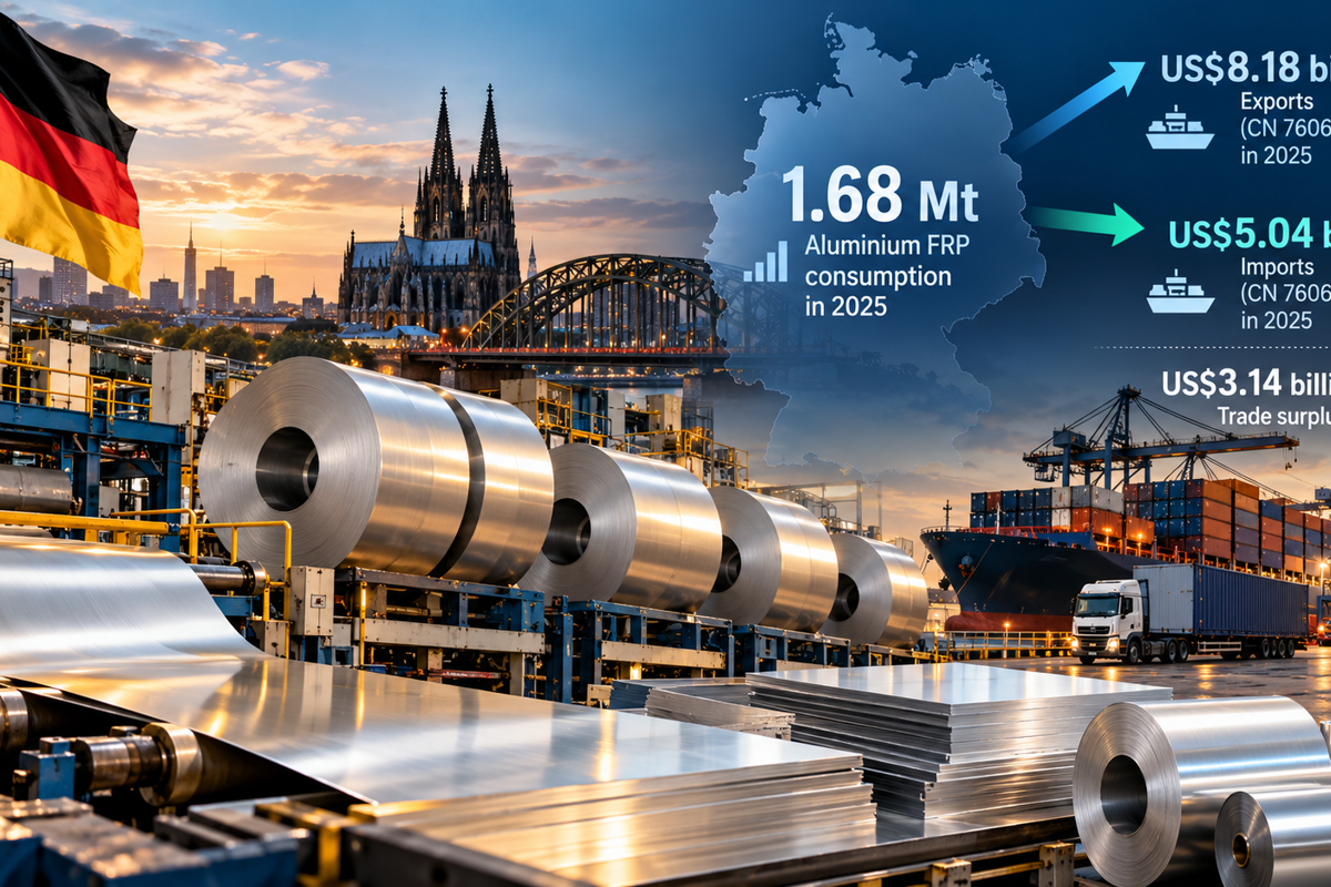 Germany’s aluminium FRP consumption reaches 1.68 Mt as 2025 trade surplus tops $3.1 billion