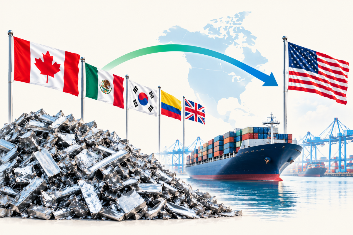 US aluminum scrap imports jump to 580kt in H1 2026; Canada leads with 64% share