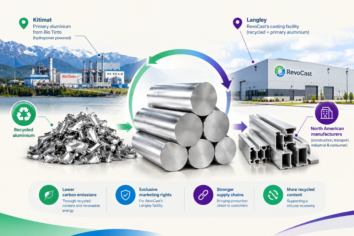 Rio Tinto-RevoCast deal links Kitimat aluminum to new North American billet supply chain