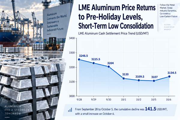 LME aluminium price pulls back rapidly before the holiday, then recovers from lows: Why did it fall below USD 3,150 per tonne?