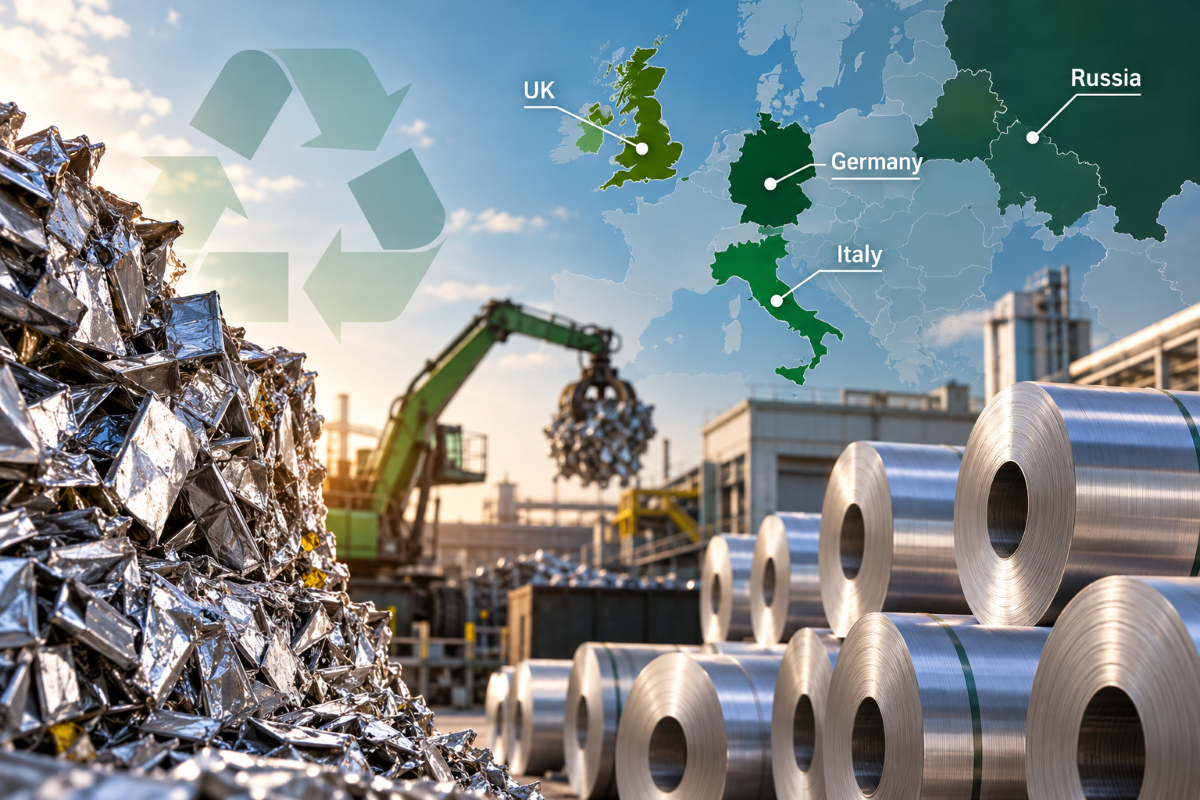 Europe’s recycled aluminium production: Germany, Italy and the UK anchor a competitive market