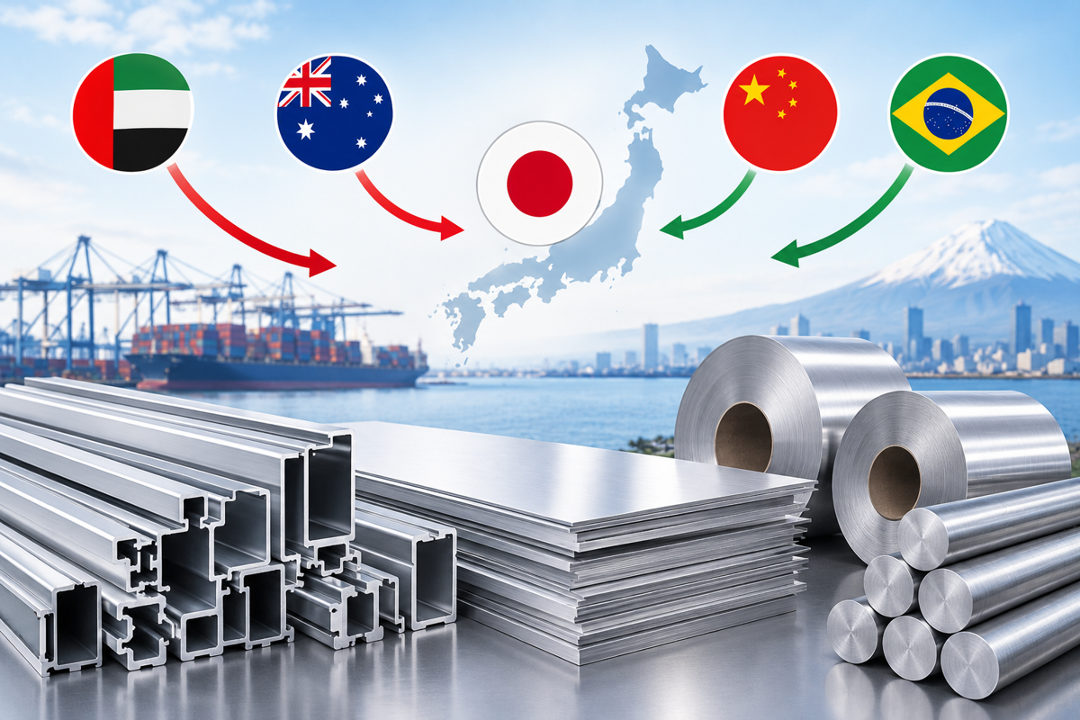 Japan’s aluminium imports shift: UAE shipments plunge 41.8% as Australia takes the lead