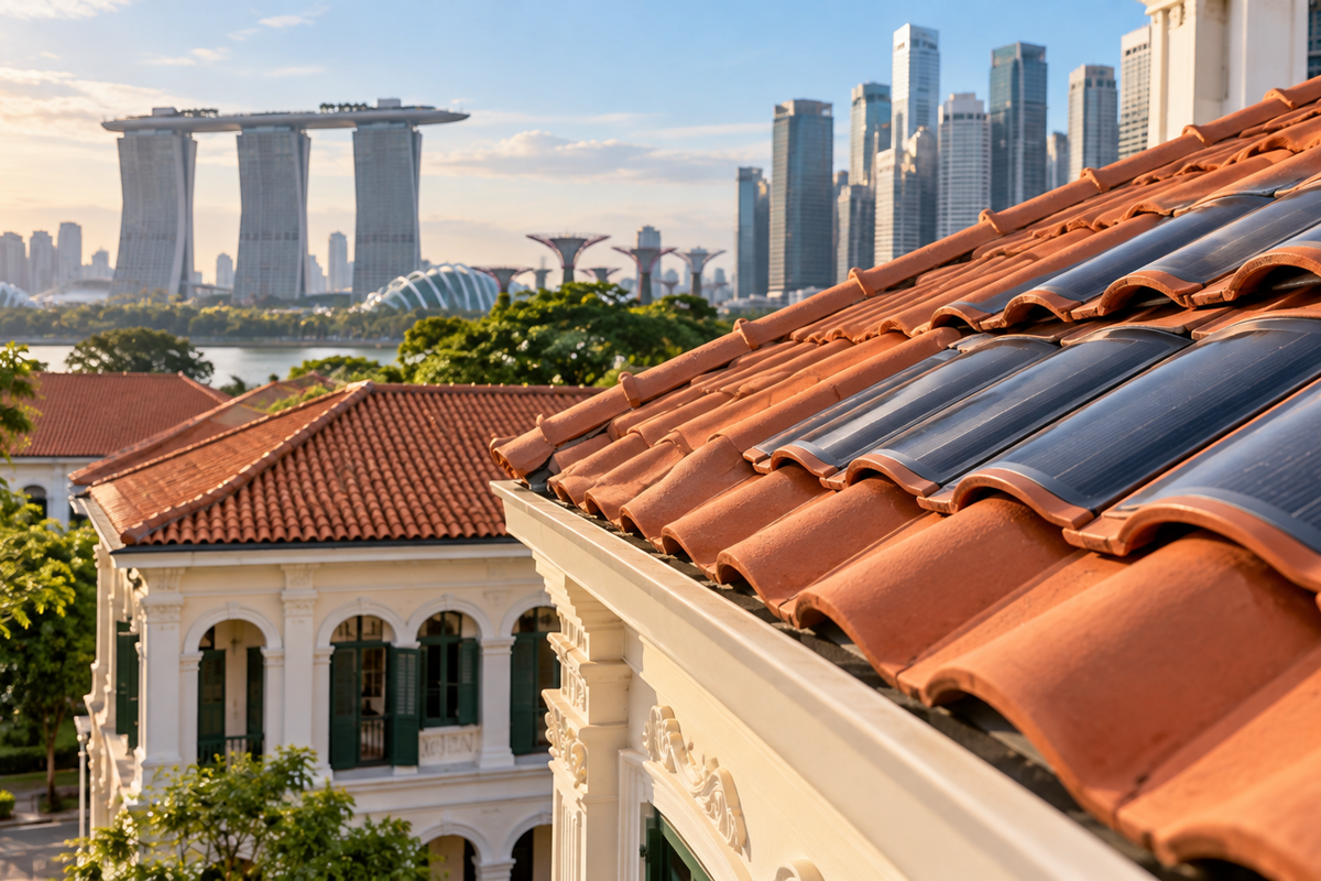 Singapore explores solar tiles that keep heritage roofs looking traditional